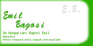 emil bagosi business card